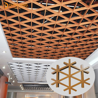 การออกแบบพิเศษสามเหลี่ยมอลูมิเนียมโปรไฟล์ระงับเพดานตกแต่งระบบฝ้าเพดานตารางโลหะเท็จ