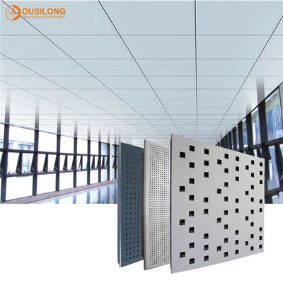 คลิปสแนปปรุในเพดาน 600 x 600 อะคูสติกอลูมิเนียม อลูมิเนียมหล่นลงฝ้าเพดานกระเบื้อง