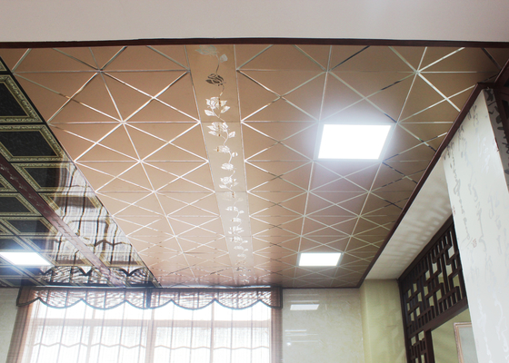 กระเบื้องเพดานศิลปะโลหะลดลงสำหรับห้องครัว, 300 x 300 เพดาน Tegular