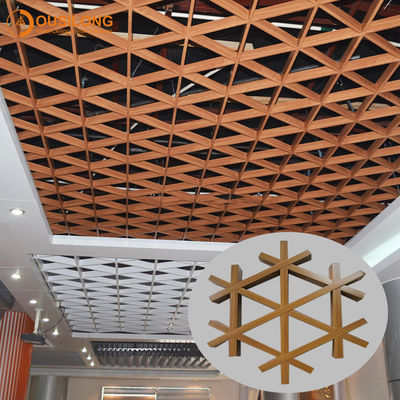 สามเหลี่ยมในร่มอะลูมิเนียมโลหะเพดานกริดทนไฟสำหรับวัสดุก่อสร้างซุปเปอร์มาร์เก็ต