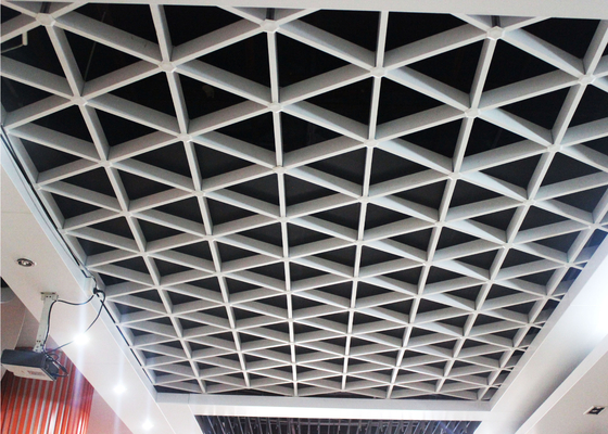 อลูมิเนียมกันสนิมระงับเพดานเปิดกริด / แผงเพดานตะแกรงอลูมิเนียมสำหรับห้างสรรพสินค้า
